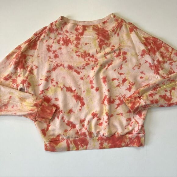 Women's Tie-Dye Sweatshirt - Orange and Pink - Picture 3 of 7